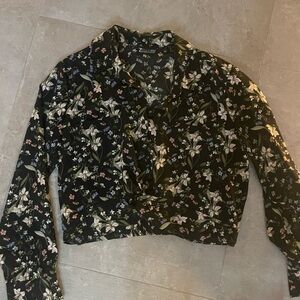 Avenue Black Floral Blouse